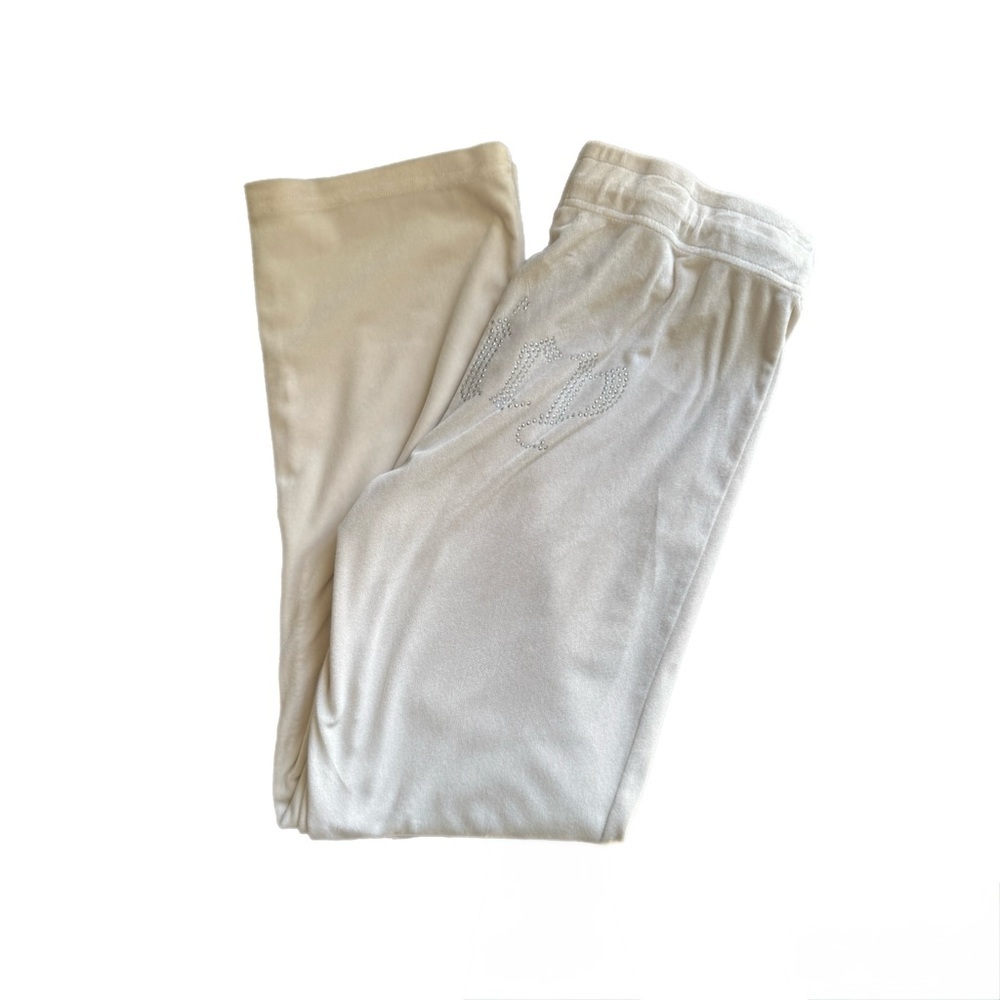 Juicy Couture Cream Rhinestone Y2K Logo Lounge Set Size M ✨ - Picture 6 of 13